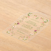 Invitations En Acrylique Élégant Rococo Monogramme Mariage floral (Poser)
