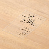 Invitations En Acrylique Élégant romantique Calligraphie Script Mariage (Poser)