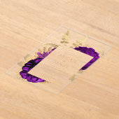 Invitations En Acrylique Élégant romantique violet or floral (Poser)