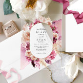 Invitations En Acrylique Elégant rose, Bourgogne, Mariage Floral Champagne