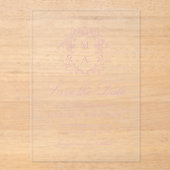 Invitations En Acrylique Élégant Rose Chinoiserie Mariage Enregistrer la da (Recto)