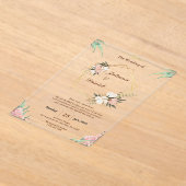 Invitations En Acrylique Elégant rose clair Acrylique Mariage Invitations (Poser)