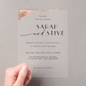 Invitations En Acrylique Elégant Rose de brosse mariage or (In situ (ordinateur de poche))