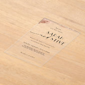 Invitations En Acrylique Elégant Rose de brosse mariage or (Poser)