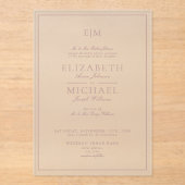 Invitations En Acrylique Élégant Rose Dusty Classic Script Monogram Mariage (Recto)