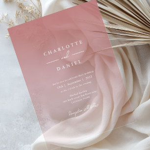 Invitations En Acrylique Élégant Rose Dusty Gradient Mariage acrylique