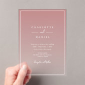 Invitations En Acrylique Élégant Rose Dusty Mariage dégradé (In situ (ordinateur de poche))