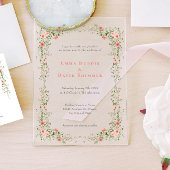 Invitations En Acrylique Élégant Rose floral simple Mariage de script