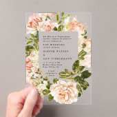 Invitations En Acrylique Elégant Rose Romance Aquarelle Mariage Arc (In situ (ordinateur de poche))