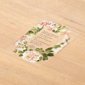 Invitations En Acrylique Elégant Rose Romance Aquarelle Mariage Arc (Poser)