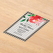 Invitations En Acrylique Élégant Rose sur En vichy Fête des mariées (Poser)