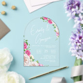 Invitations En Acrylique Élégant Rose victorien Floral Mariage (Insitu (Mariage))