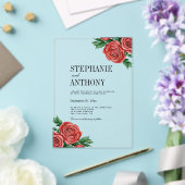 Invitations En Acrylique Élégant rouille rouge et Rose floral de Sage Maria (Insitu (Mariage))