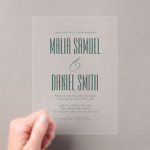 Invitations En Acrylique Elegant Rustic Emerald Green Wedding (In situ (ordinateur de poche))