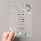 Invitations En Acrylique Elegant Rustic Eucalyptus Greenery Wedding (In situ (ordinateur de poche))