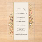 Invitations En Acrylique Elégant Rustic Fall Beige Engagement Party (Recto)