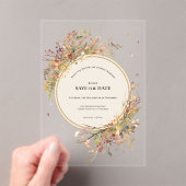Invitations En Acrylique Elégant Rustic Fall Beige Enregistrer la date (In situ (ordinateur de poche))