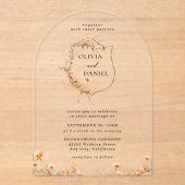 Invitations En Acrylique Elégant Rustic Whimsical Fleur sauvage Mariage (Recto)