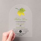 Invitations En Acrylique Élégant Rustique automne laisse Romantique Mariage (In situ (ordinateur de poche))