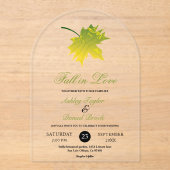 Invitations En Acrylique Élégant Rustique automne laisse Romantique Mariage (Recto)