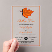 Invitations En Acrylique Élégant Rustique d'automne laisse Orange Mariage d (In situ (ordinateur de poche))