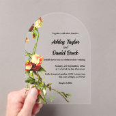 Invitations En Acrylique Élégant Rustique Fleurs Botaniques Mariage Floral (In situ (ordinateur de poche))