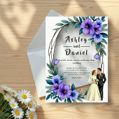 Invitations En Acrylique Élégant Rustique Floral Wreath Bride Mariage de ch