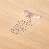 Invitations En Acrylique Élégant Script Boho Simple Monogramme Mariage mode (Poser)