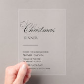 Invitations En Acrylique Elegant Script Christmas Dinner (In situ (ordinateur de poche))