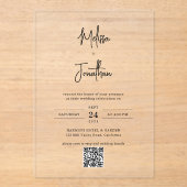 Invitations En Acrylique Élégant script d'écriture manuscrite moderne Maria (Recto)