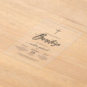 Invitations En Acrylique Élégant Script Espagnol Invitacion De Bautizo (Poser)