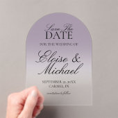 Invitations En Acrylique Élégant Script Lavender Gradient Enregistrer La Da (In situ (ordinateur de poche))