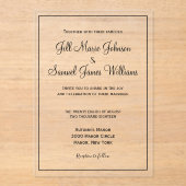 Invitations En Acrylique Élégant script moderne (Recto)