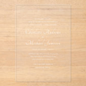 Invitations En Acrylique Élégant Script Moderne Classique Mariage (Recto)