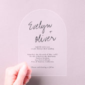 Invitations En Acrylique Élégant script moderne Mariage contemporain