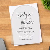 Invitations En Acrylique Élégant script moderne Mariage contemporain
