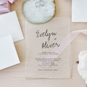 Invitations En Acrylique Élégant script moderne Mariage contemporain
