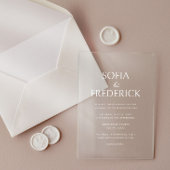 Invitations En Acrylique Élégant Script moderne transparent blanc