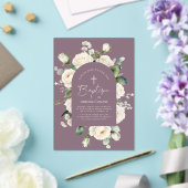 Invitations En Acrylique Élégant Script moderne Vieux Lavande Baptême (Insitu (Mariage))