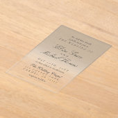 Invitations En Acrylique Élégant Script Neutre Tan Mariage dégradé (Poser)