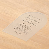 Invitations En Acrylique Élégant Script noir blanc Formal Mariage classique (Poser)