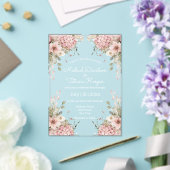 Invitations En Acrylique elegant script pink floral minimal wedding (Insitu (Mariage))
