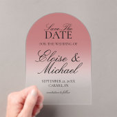 Invitations En Acrylique Élégant Script Red Mariage Gradient Enregistrer La (In situ (ordinateur de poche))
