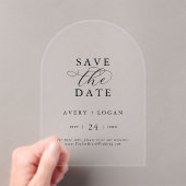 Invitations En Acrylique Élégant Script Simple moderne mariage Enregistrer  (In situ (ordinateur de poche))