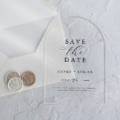 Invitations En Acrylique Élégant Script Simple moderne mariage Enregistrer 