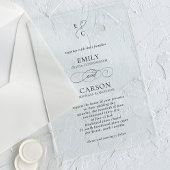 Invitations En Acrylique Élégant Script Simple Monogramme Logo Mariage mode