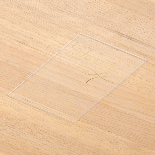 Invitations En Acrylique Élégant Script Soixante-dix Black Gold 70e anniver (Poser)