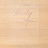 Invitations En Acrylique Élégant Script Trente Rose Or 30e anniversaire (Recto)