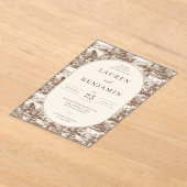 Invitations En Acrylique Elegant Sepia Vintage Illustrations (Poser)