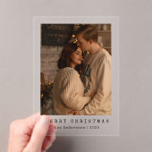 Invitations En Acrylique Elegant Simple Couple Photo Christmas Card (In situ (ordinateur de poche))